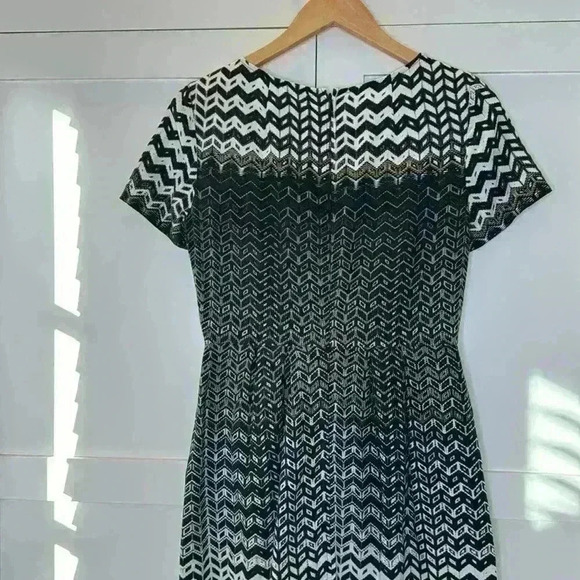 Madewell Dress Womens Black Cream Sz: 0 Chev Songbird Short Sleeve Tribal Casual - Picture 7 of 8